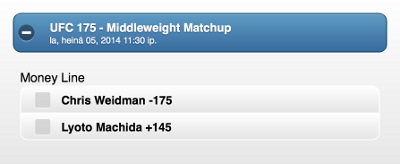 The bout between Chris Weidman and Lyoto Machida is a close contest.