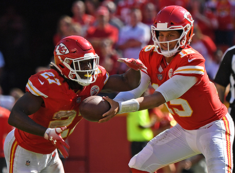 Kareem Hunt Patrick Mahomes Kansas City Chiefs NFL Betting Week 5