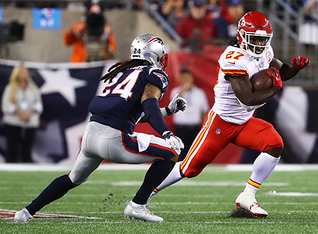 Kareem Hunt Stephon Gilmore New England Patriots Kansas City Chiefs NFL Betting