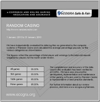 eCogra Payout Report